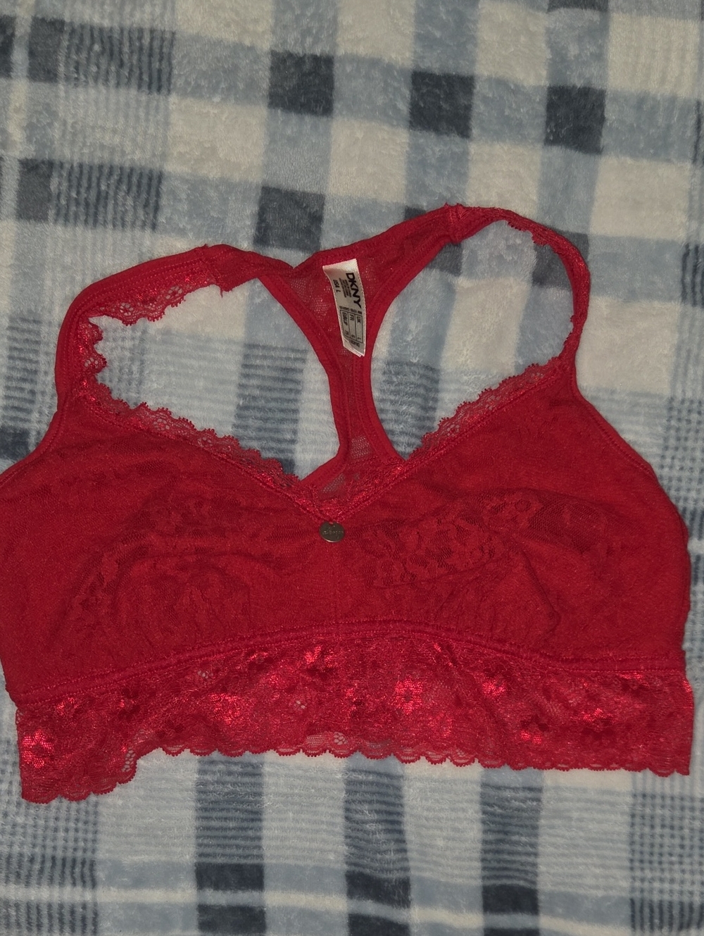 DKNY Red Lace Racerback Bralette